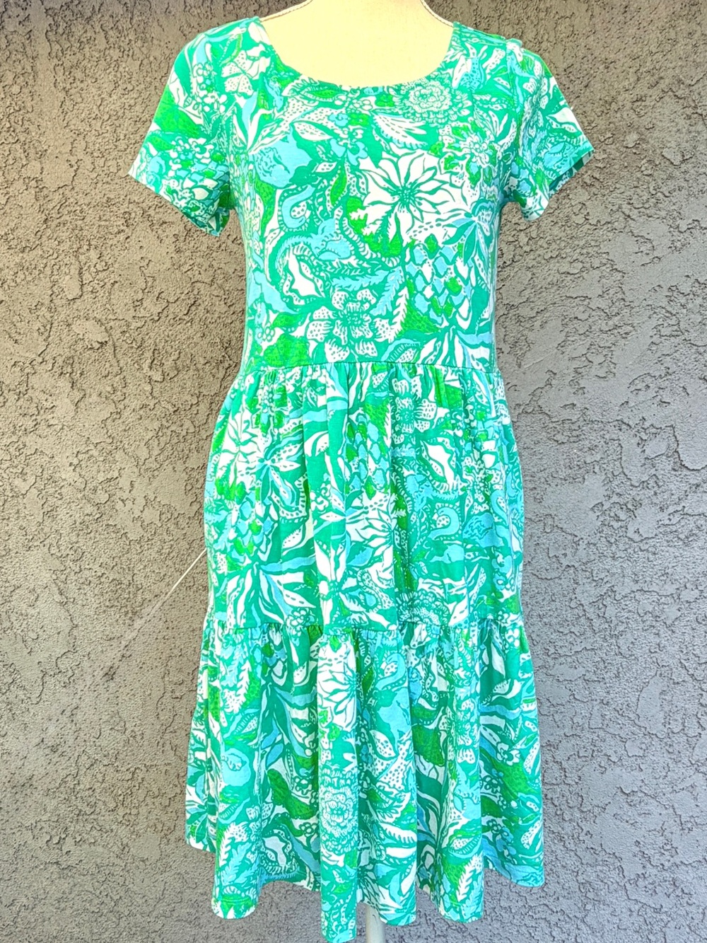 Lilly Pulitzer Tiered T-Shirt Dress Geanna Style 010343 Cotton Small NWOT - Picture 2 of 12